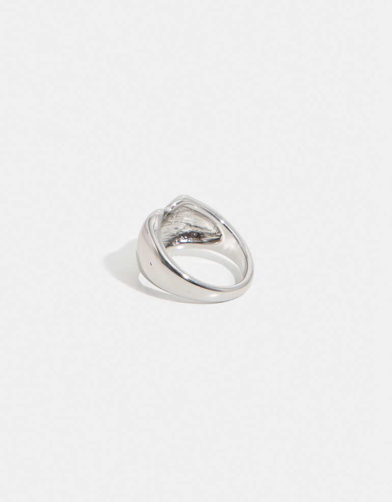 Anillos Medianos y Grandes Metal Anillo De Corazón - Plateado Rodio