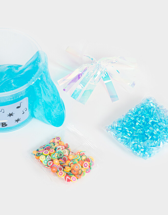 Lúdico Slime Con Accesorios Para Customizar - Azul Celeste