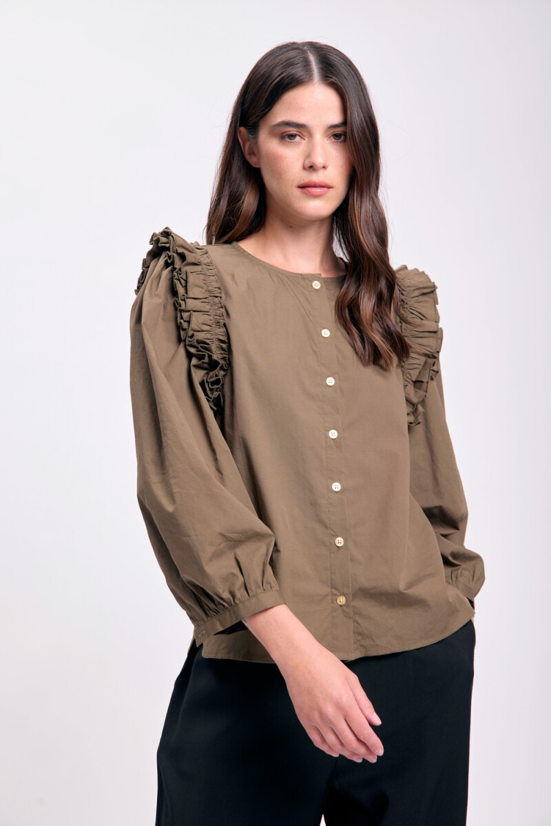 Blusa volados en sisa Verde