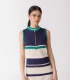 Vestido Zip Knit Azul Y Verde