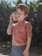 Camisa De Lino Cuello Mao Coral Claro