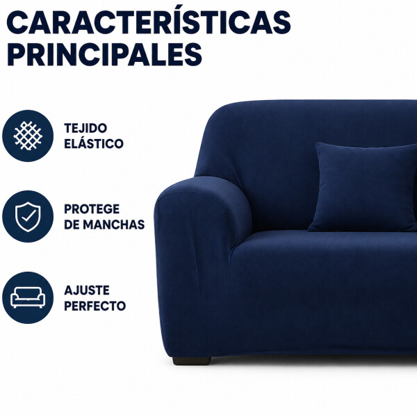 Cubre Sofá Elástico Elastizado Funda 3 Cuerpo Plaza Variante Color Azul