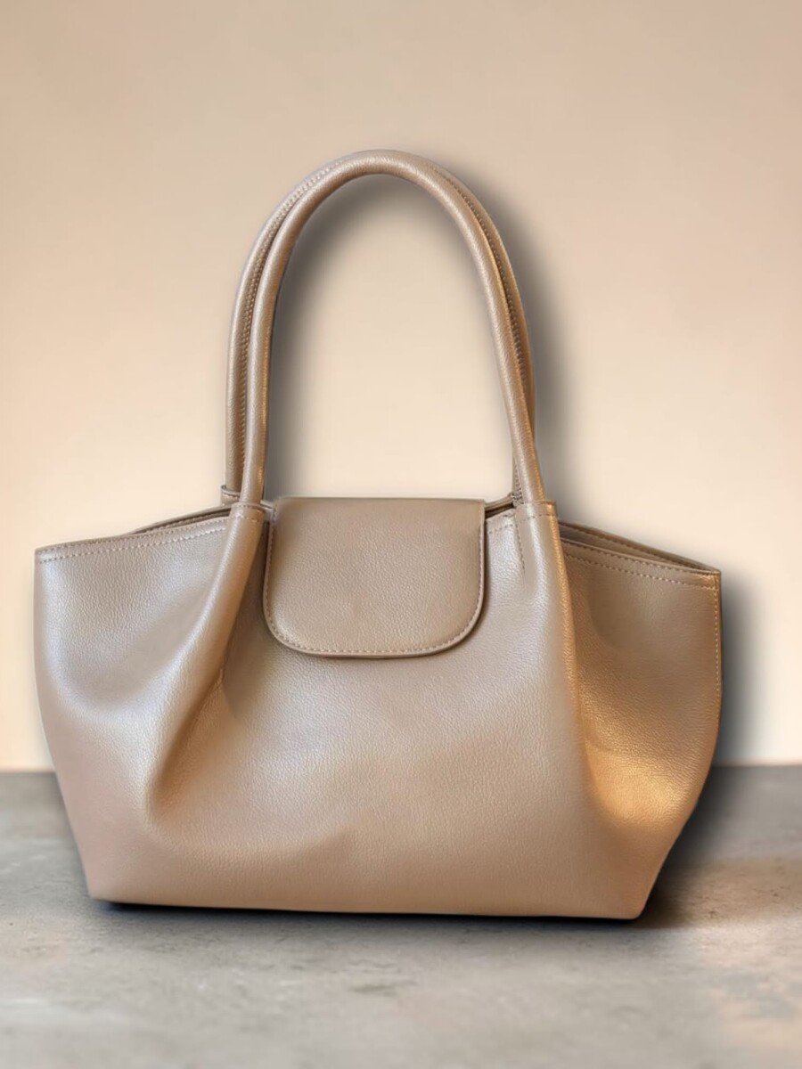 Cartera cuerina Beige