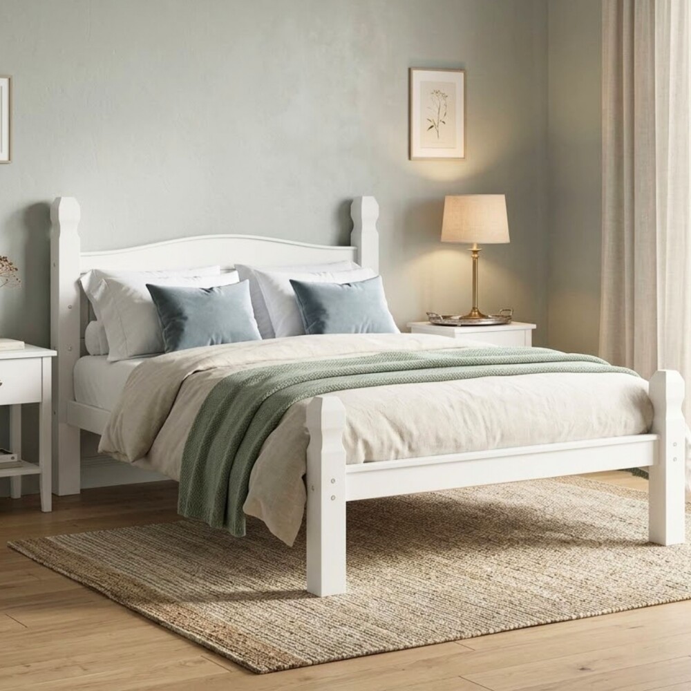 Cama 2 Plazas Madera Maciza - Linea Mexicana Cama 2 Plazas Madera Maciza - Linea Mexicana