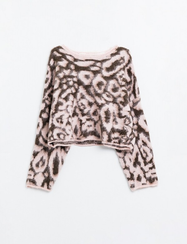 Buzo Lana Crop ROSA/MULTI