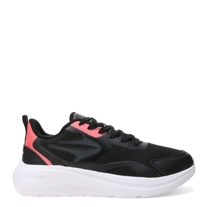 Championes de Mujer Topper Running Drive 2 Negro - Rosado Coral