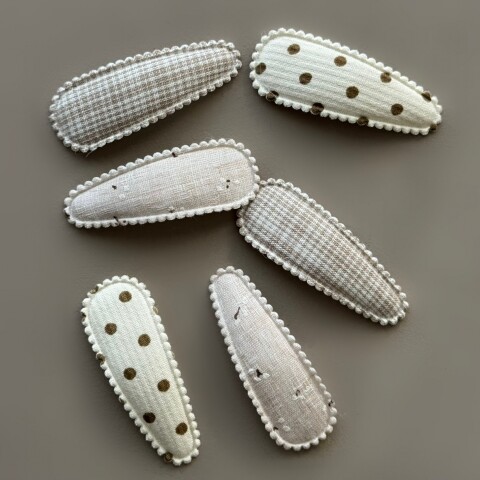Broches Tic Tac Pattern Beige X 8