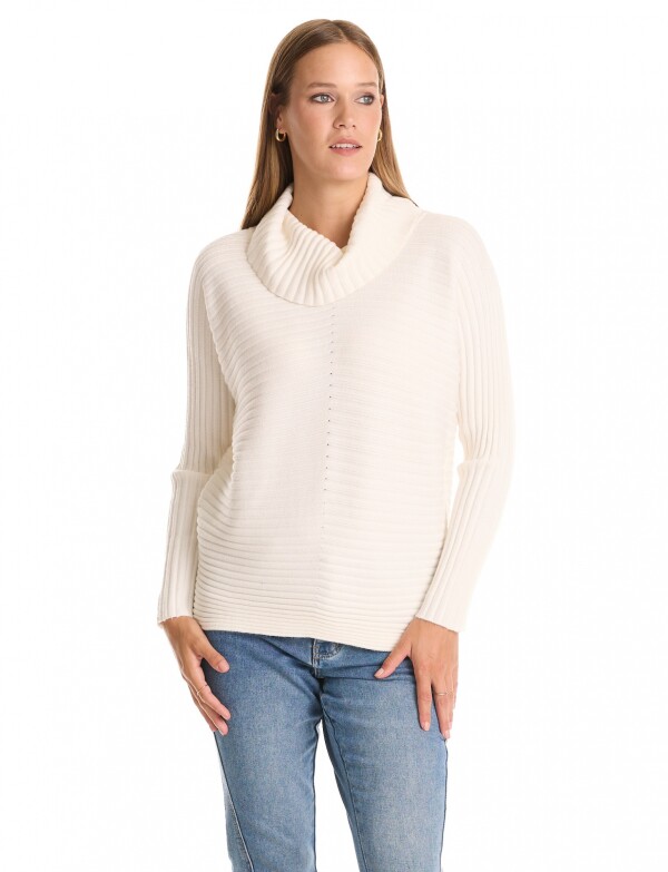 Buzo Acanalado Cuello Alto CRUDO