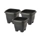 Set x3 maceta mediana cuadrada 4,3 lts NEGRO