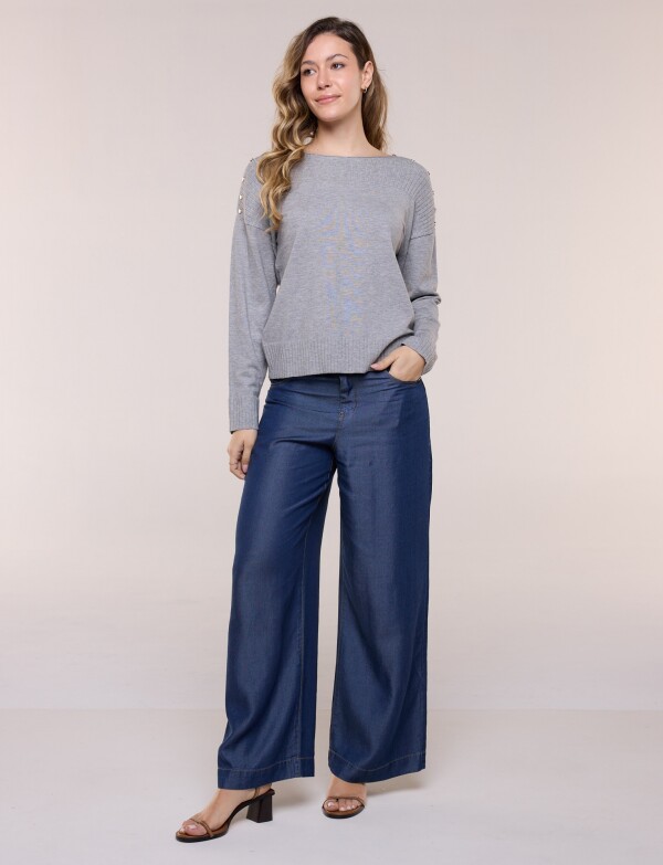 Buzo Tejido Con Tachas GRIS