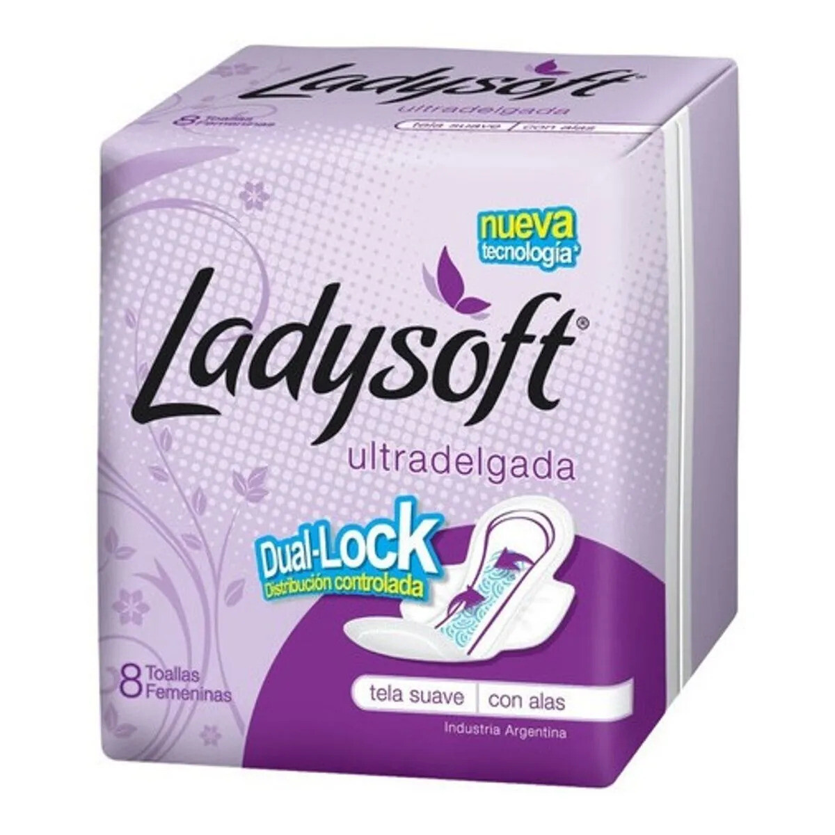 LADYSOFT TOALLA UD T.SUAVE PAQ. X 8 UNID 