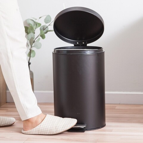 Tacho cesto de basura acero inoxidable 12L con tapa negro