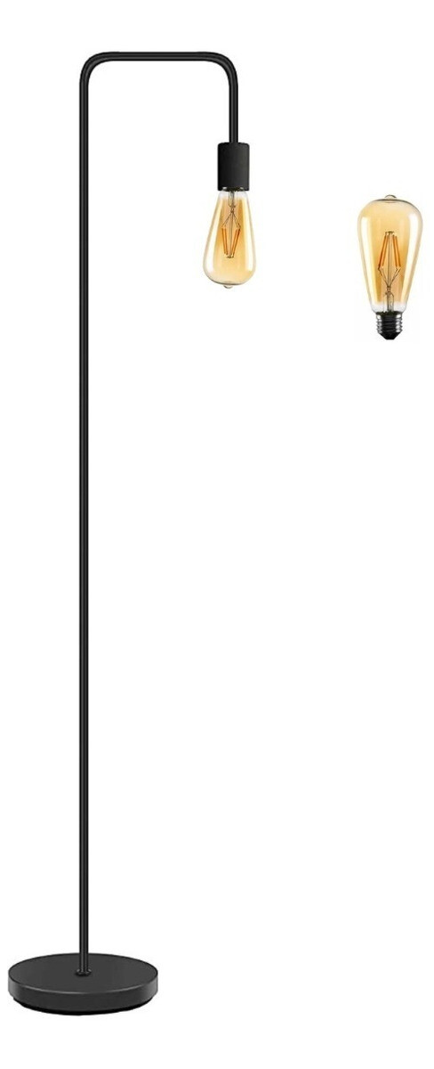Lámpara De Pie Moderna Nordica Metal Retro 1.5 Metros - Negro 