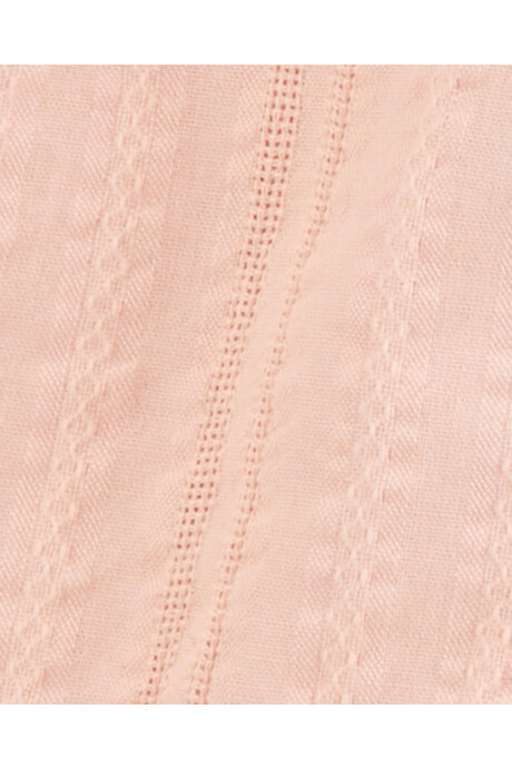 Set tres piezas de algodón texturado, short, musculosa y vincha, rosados Sin color