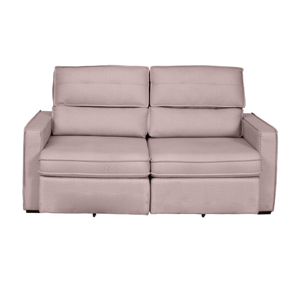 SOFA RETRACTIL 2 CUERPOS TELA MARRON AMBAR CHOC.