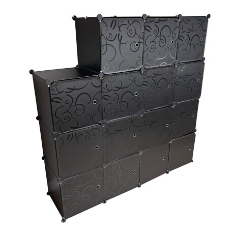 Armario Plástico Lumax 15 Puertas Desmontable Portátil Negro