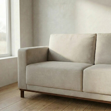 Sofá Barcelo - Tela Microfibra - 2 cuerpos Kruger 02-152 (Beige)