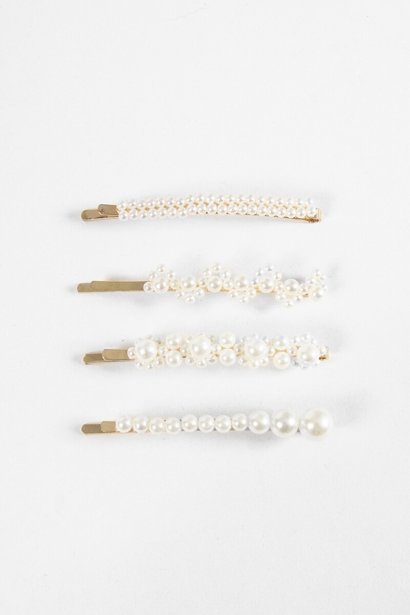 Set de horquillas perlas dorado