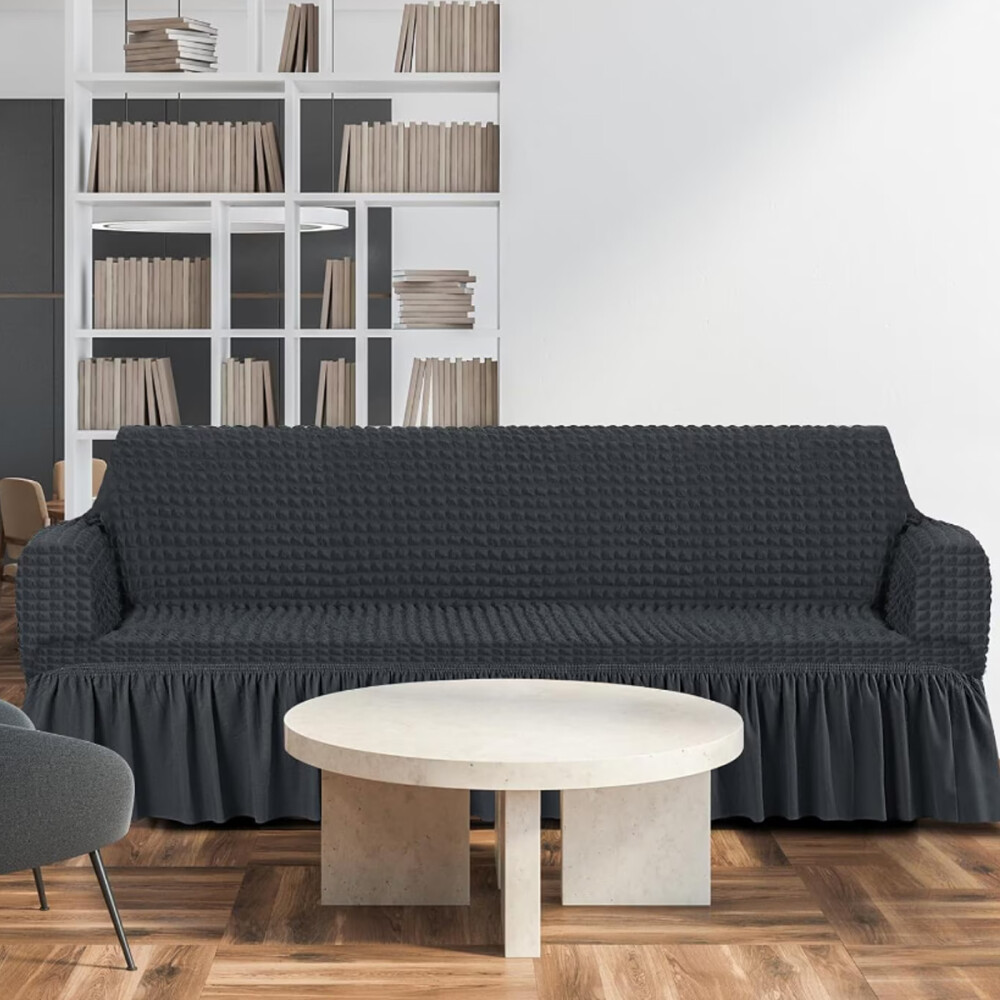 Funda para sillón de 3 cuerpos tela elastizada Negro