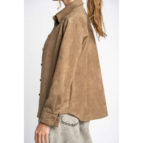 Camisa Gamuza Cuero Vegano Moca