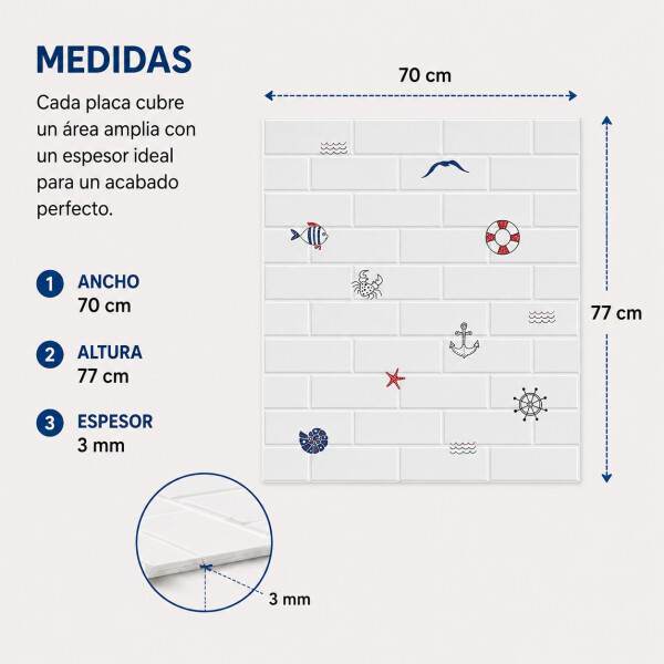 Revestimiento Autoadhesivo Pared Infantil X40 Calidad Variante Nautico