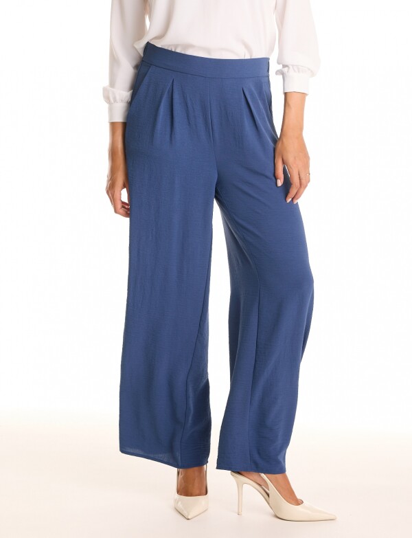 Palazzo Wide Leg Pinzas AZUL