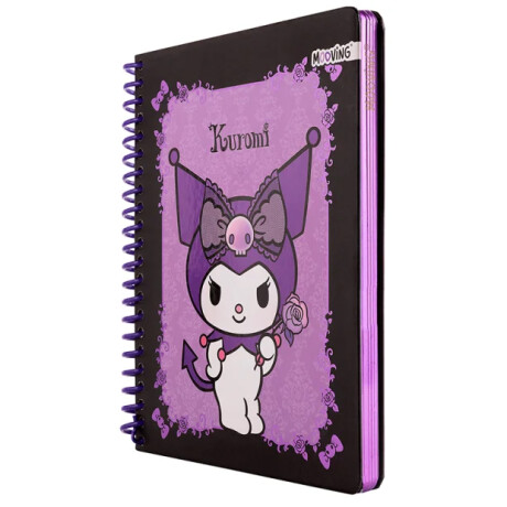 Cuaderno Mooving Premium 1/2 Oficio Kuromi fondo negro