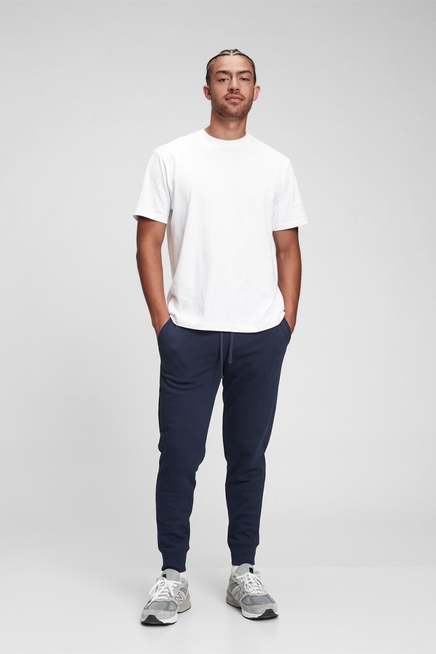 Pantalon Deportivo Con Felpa Logo Gap Hombre Tapestry Navy