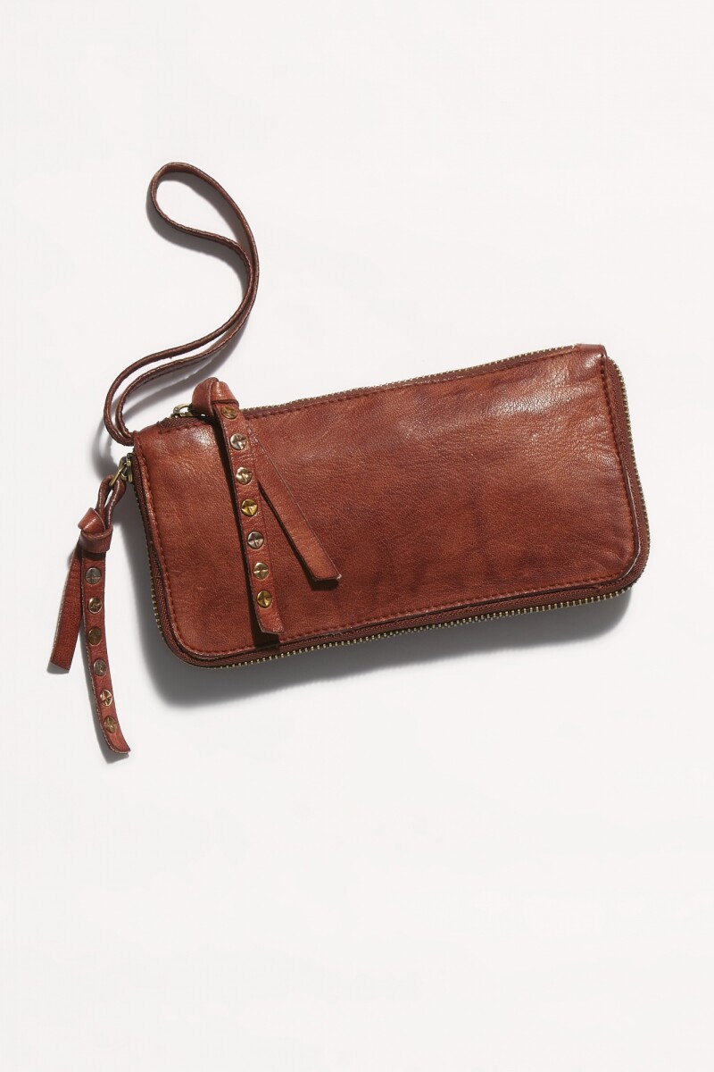 DISTRESSED WALLET Marron