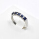 Anillo En Oro 18K Blanco Y Zafiros Carre Anillo En Oro 18K Blanco Y Zafiros Carre