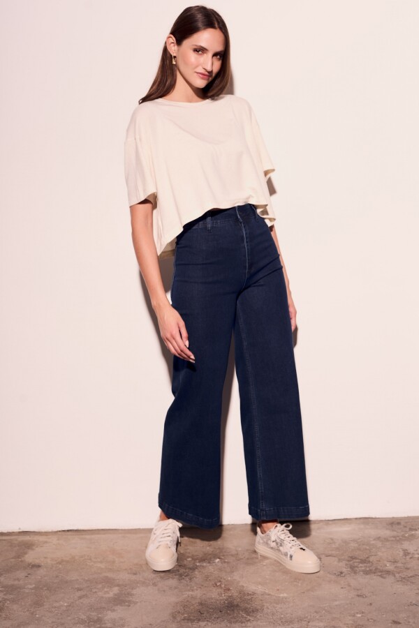 Remera Con Lino Crop Arena