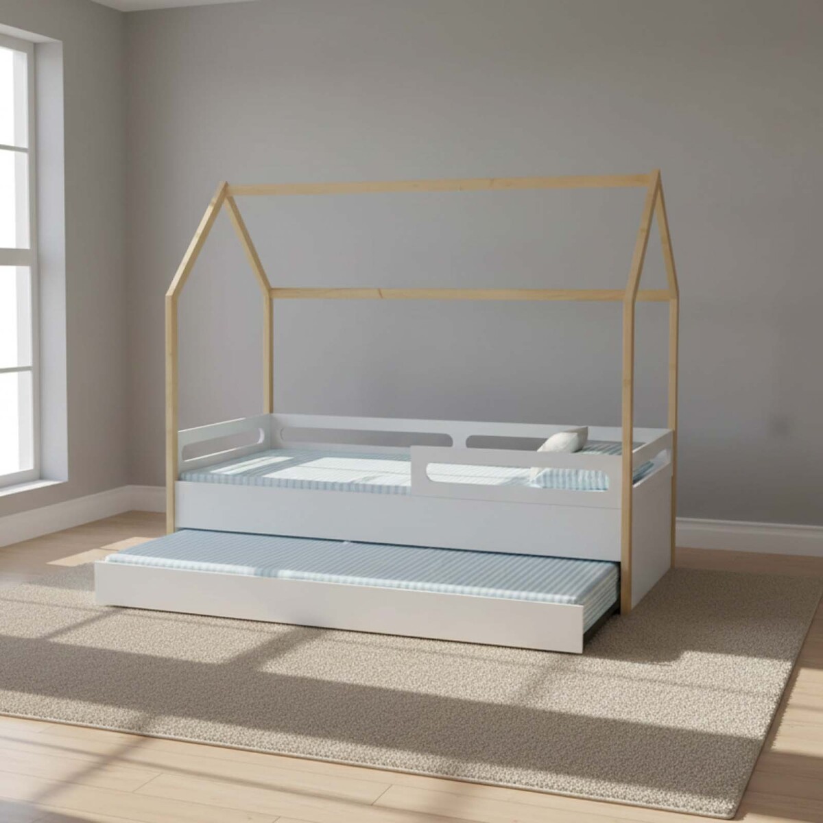 CAMA - 1 PLAZA MDF-Y-MADERA BLANCO CASITA MARINERA ROCKY 