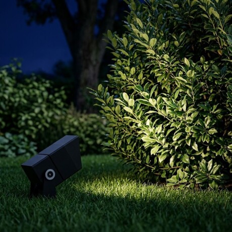 Pincho led 9w Aluminio negro IP66 24 volt con visera antideslumbramiento Ángulo 15°