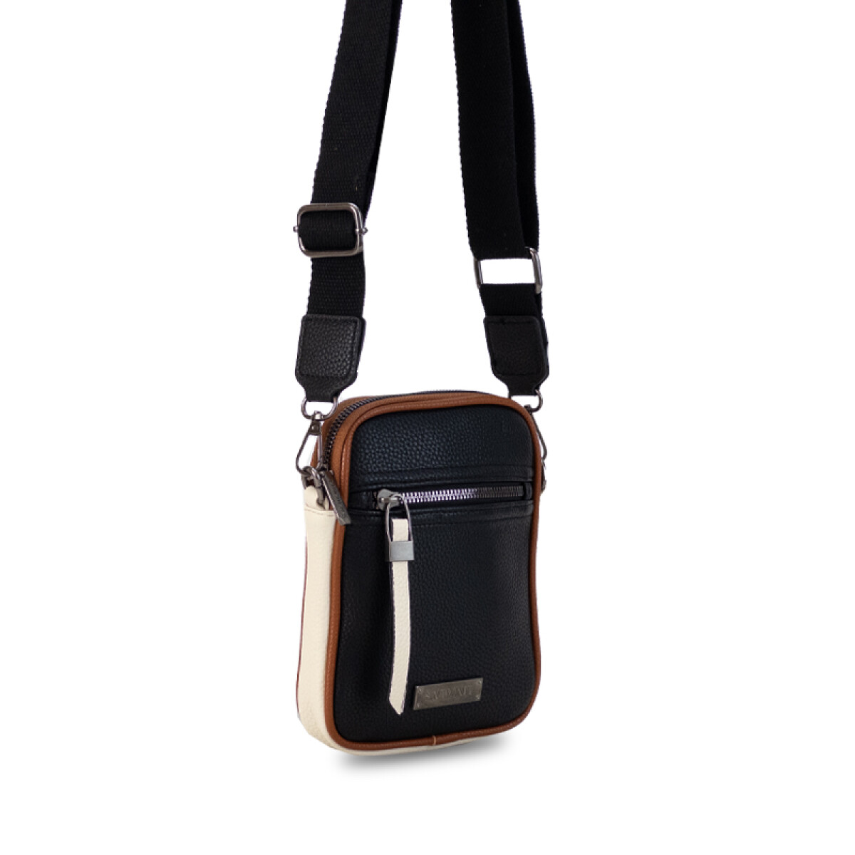 PHONEBAG / PORTA CELULAR GIONA - NEGRO MANTECA Y HABANO 