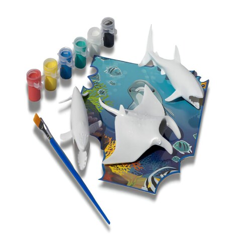 3X2 Animales del mar para pintar con temperas 24x20cm 3pcs Unica