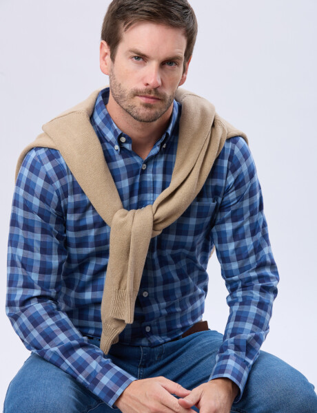 CAMISA SPORT A CUADROS Azul