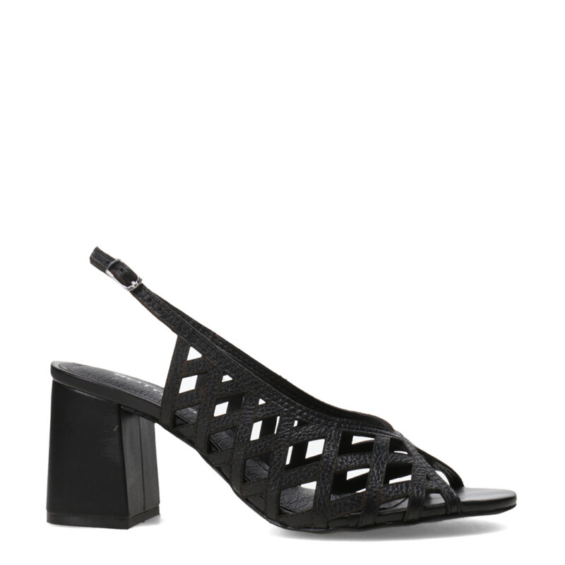 Sandalias de Mujer Bottero Cuero Calado Negro