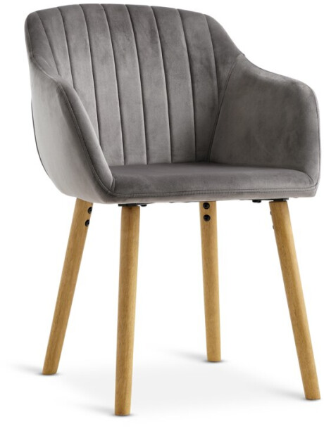 Silla de comedor ADSLEV terciopelo gris/nat Silla de comedor ADSLEV terciopelo gris/nat