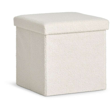 Puf Nysted 38X38 Con Almacenaje Felpa Blanco