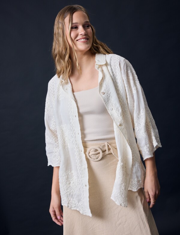 Camisa Broderie BEIGE