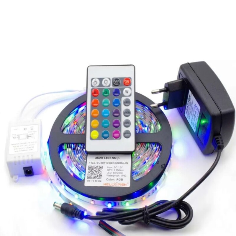 Cinta luz Led RGB + Transformador COLORES