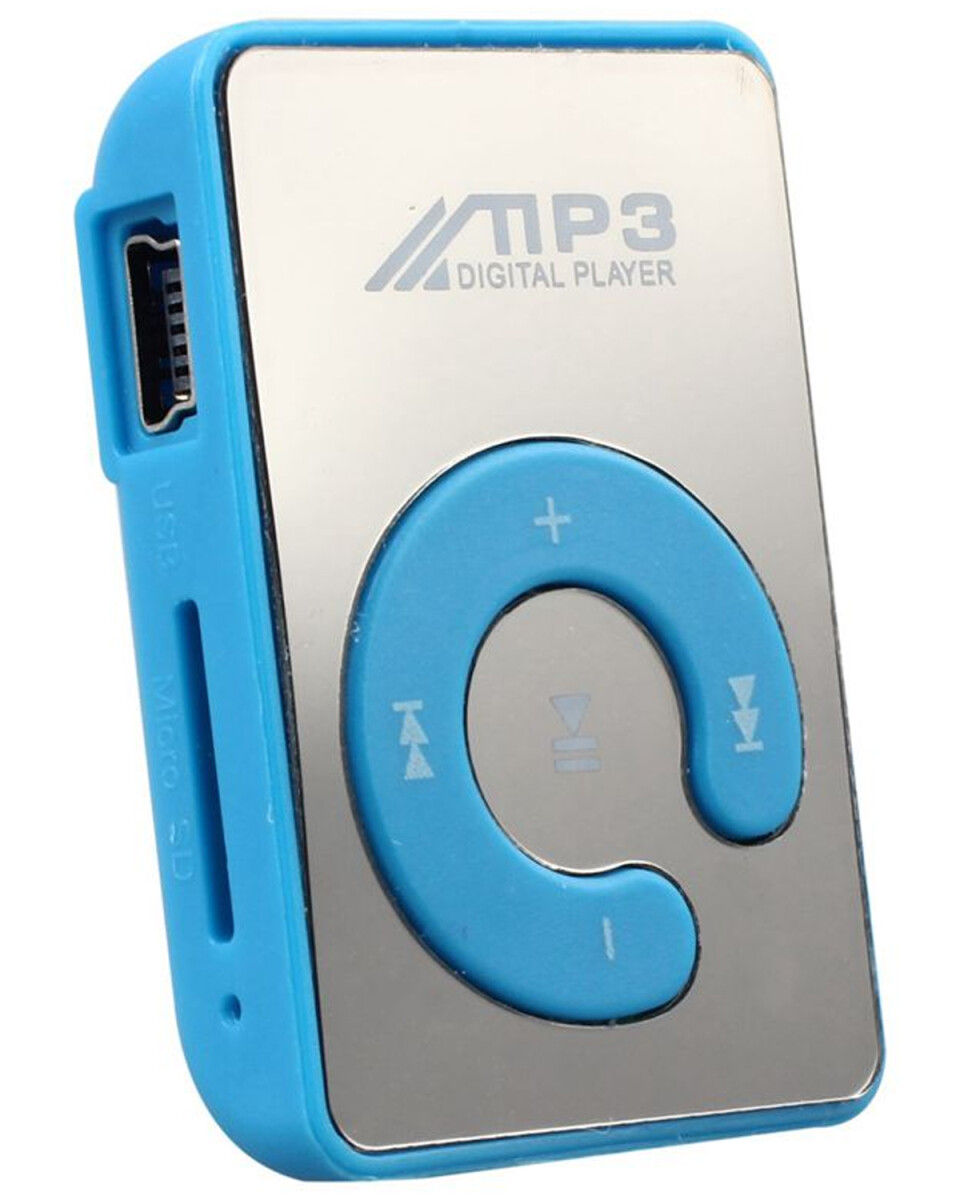 Mini reproductor de MP3 con clip - Celeste 