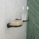 Jabonera Negro Mate Con Plato Epuyen Fv Base: 45X70 Vaso: 102X119 000