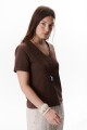 REMERA V DOBLE MARRON