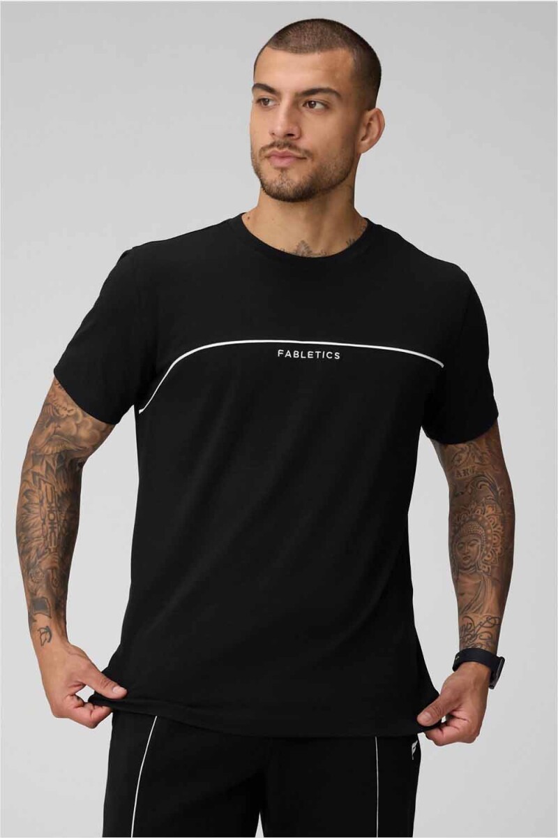 Polo The 24-7 Tee Dna Stripe Hombre - Black/Classic White 