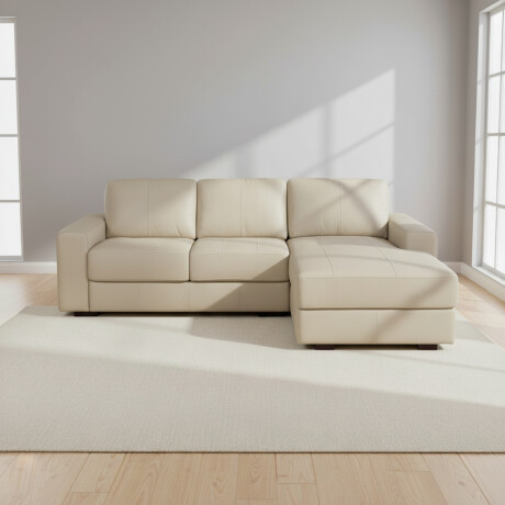 SOFA C/CHAISE MÁS DE 4 CUERPOS CUERO-100-NATURAL NATURAL-BEIGE TEXAS CRUDO