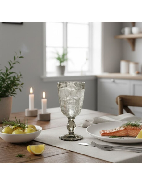 COPA DE VINO VIDRIO 240ML GRIS MUSELINA COPA DE VINO VIDRIO 240ML GRIS MUSELINA