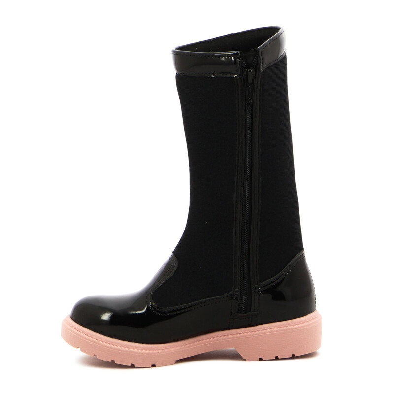 Molekinha Bota Infantil Charol Negro