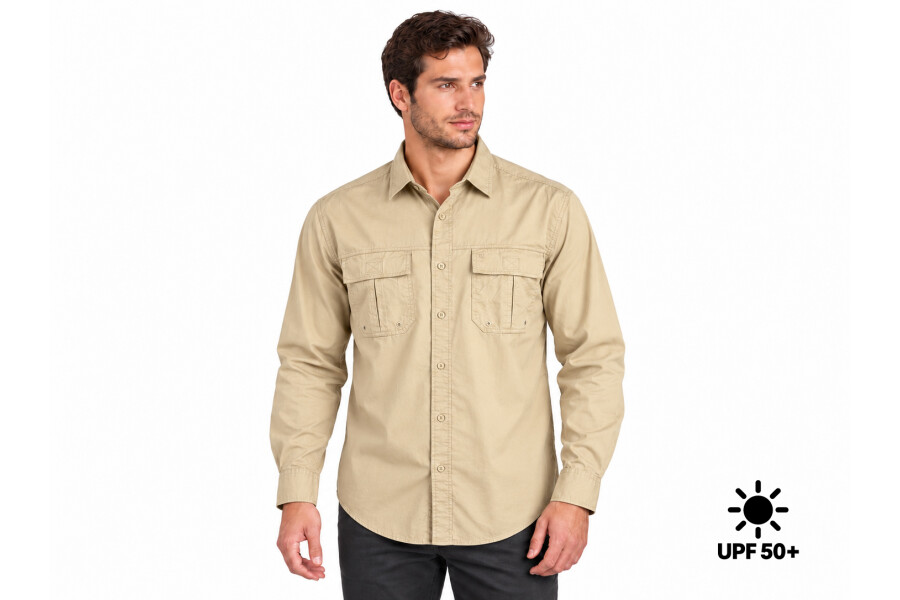 CAMISA HUNTER M LARGA UV+50 Beige