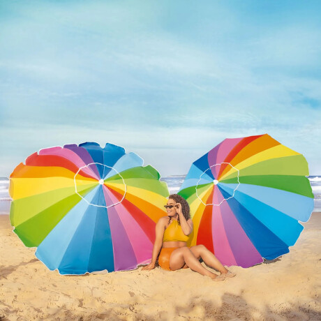 Sombrilla Playa RAINBOW Grande 2,20m FPS100 Con Bolsa Alumin Arcoiris